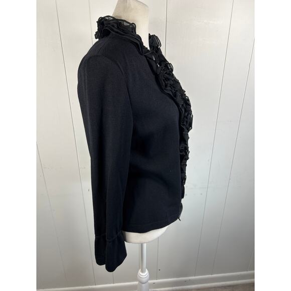 St John Essentials by Marie Gray Women’s Designer Black Cardigan Size 2 - Picture 2 of 8